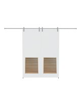 Flush Double Barn with Louver Insert