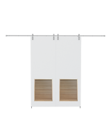 Flush Double Barn with Louver Insert