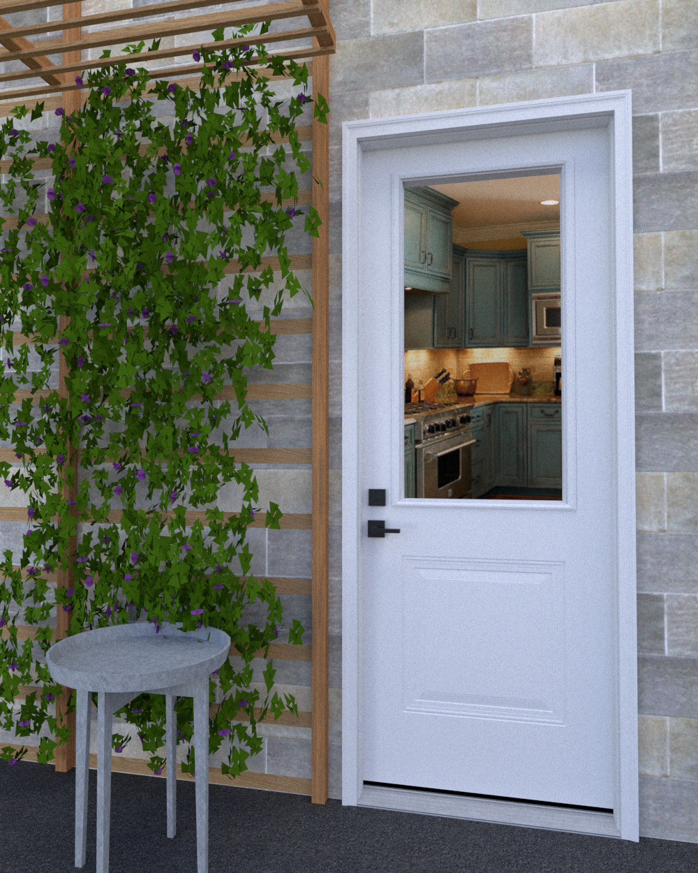 Half Lite Square Steel Door