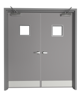 Hollow Metal Double Door with Vision Vision Lite