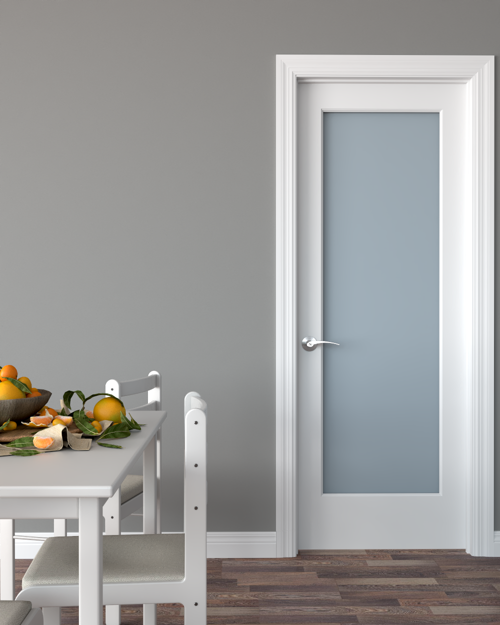 1 Lite Frosted Glass French Primed 6 8