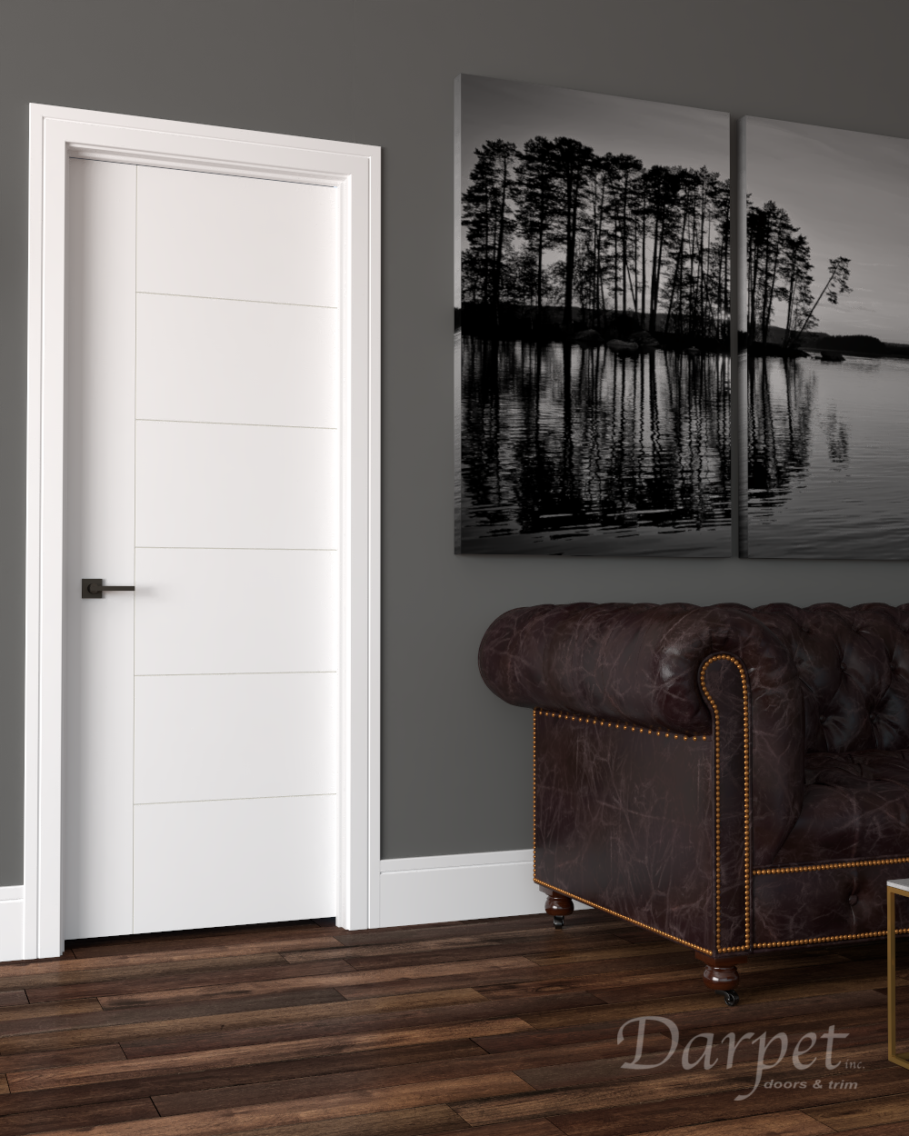 Aria Primed Groove Interior Door 6'-8" (80")