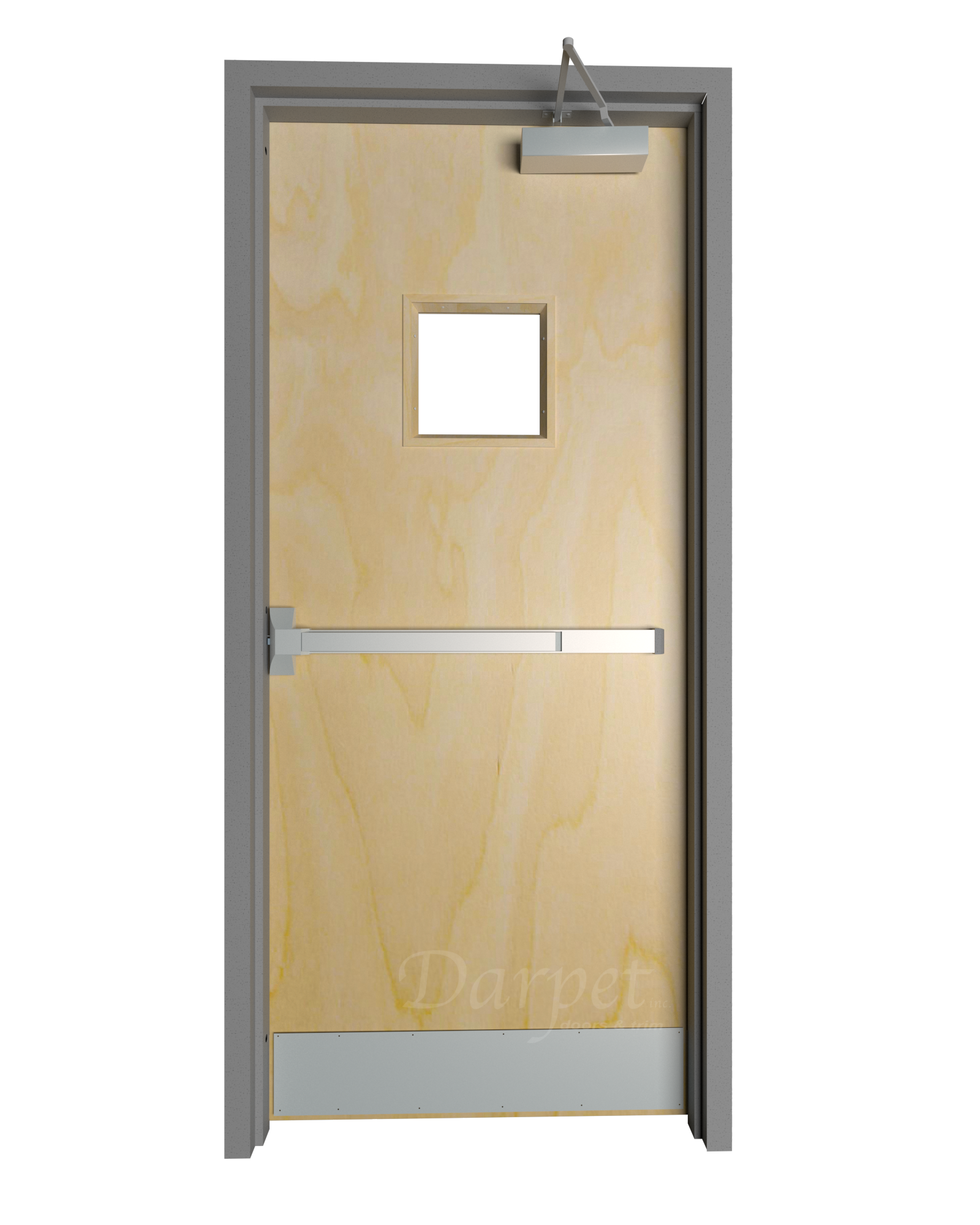 Commercial Vision Lite Birch Door with Hollow Metal Frame