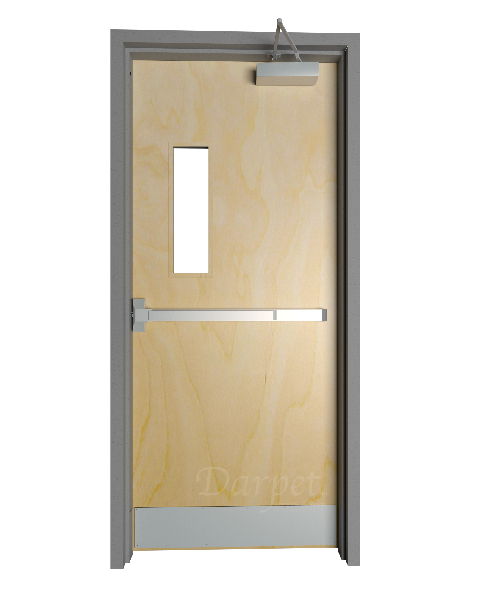 Commercial Narrow Lite Birch Door with Hollow Metal Frame