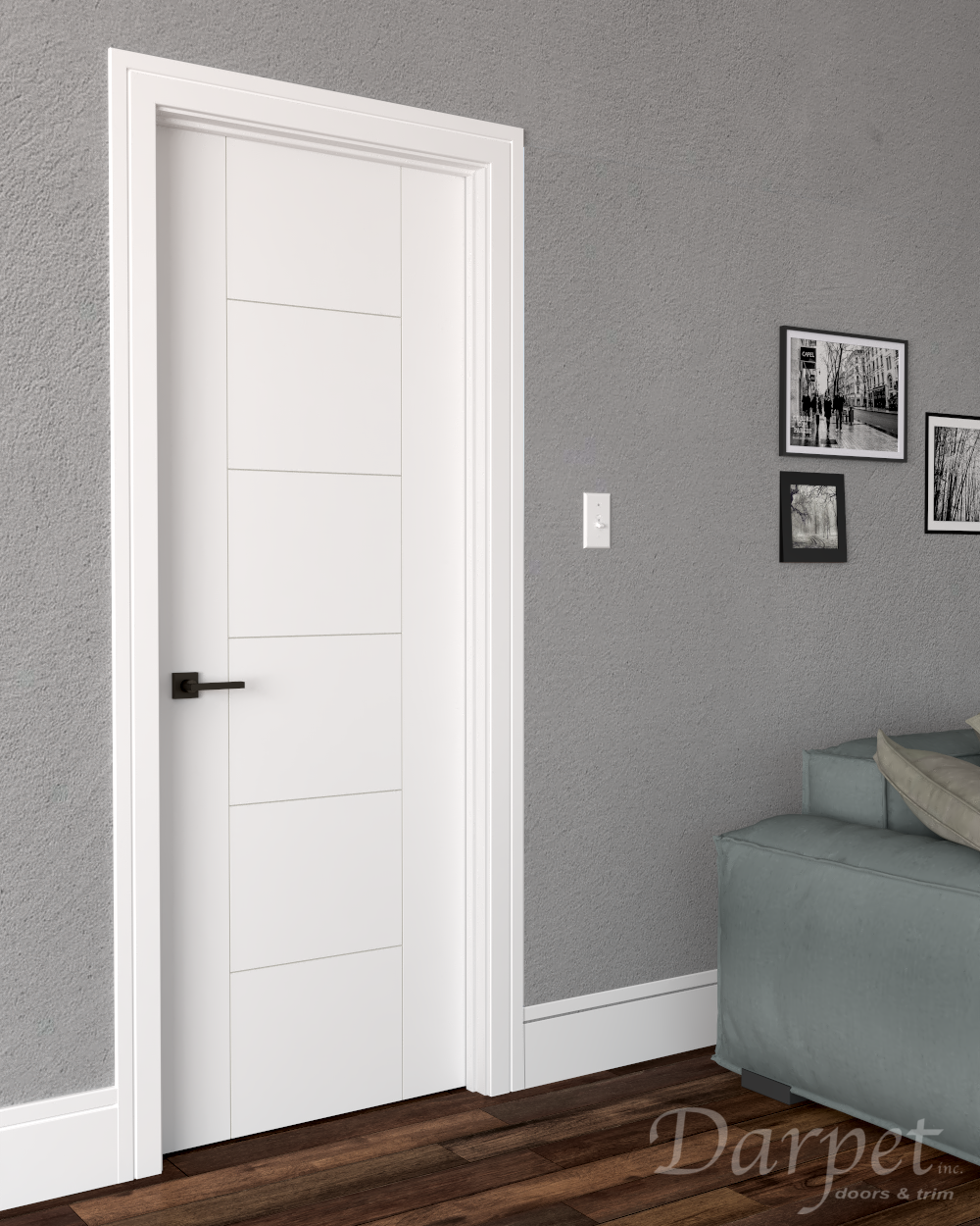 Forte Primed Groove Interior Door 6'-8" (80")