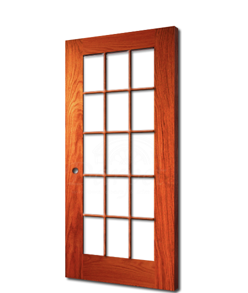 15 Lite Clear Glass Red Oak 6'-8" (80")