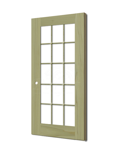 15 Lite Clear Glass Poplar Door 7'-0" (84")